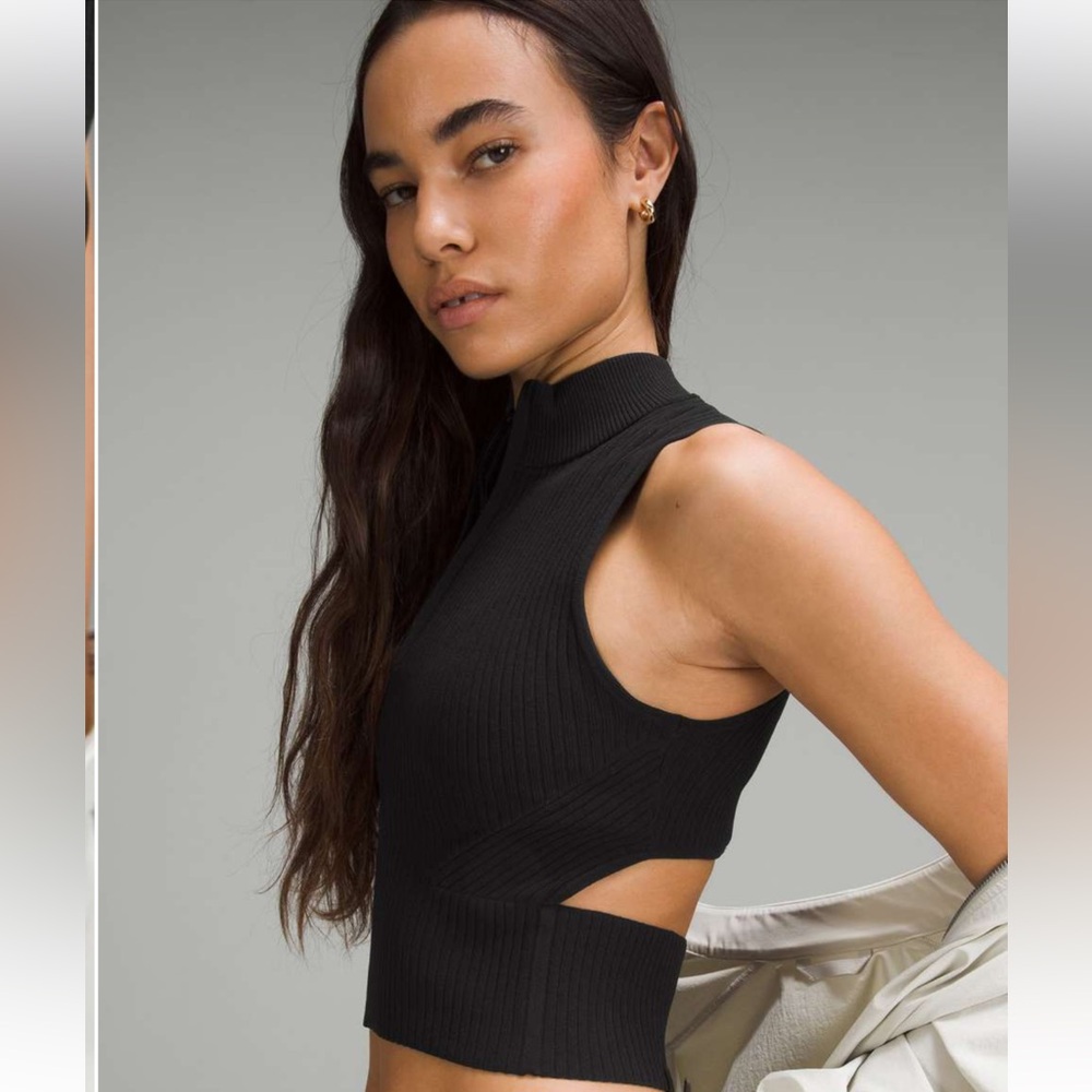 Lululemon Open Back Half-Zip Sweater Black xs, never worn